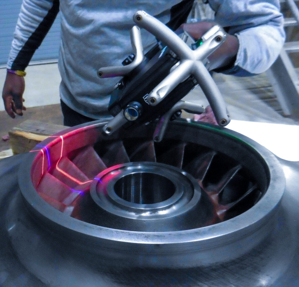 laser scanning an impeller