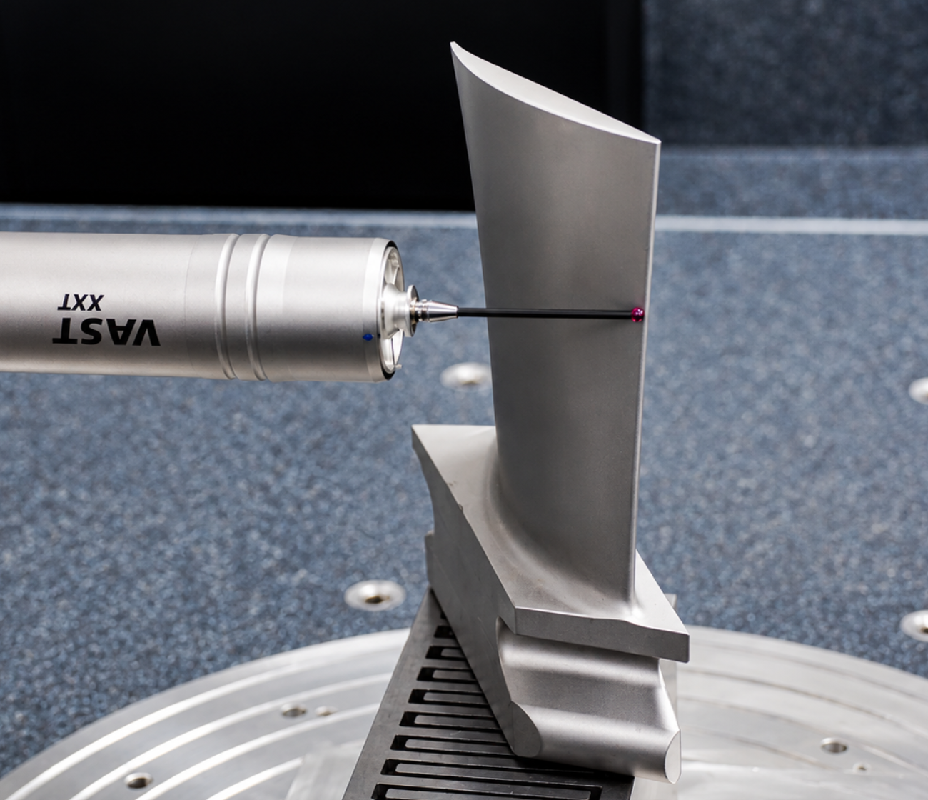 Turbine blade on a coordinate measuring machine